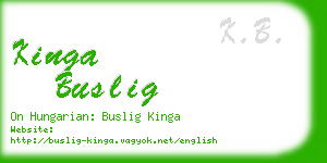 kinga buslig business card